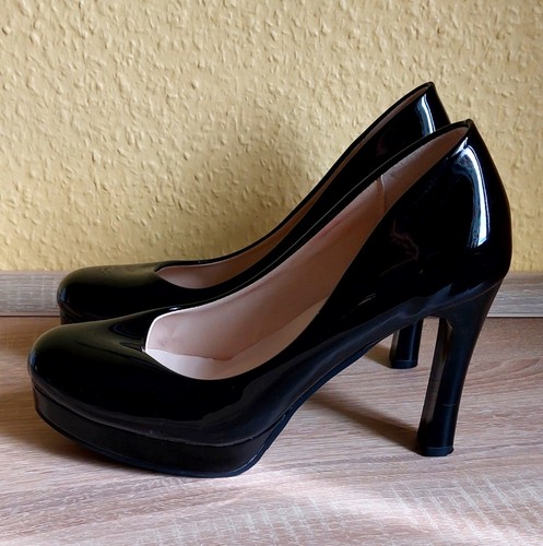 Schwarze lackleder pumps - lackleder-pumps, –