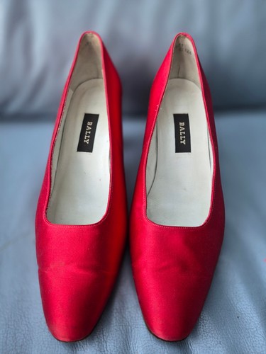 Bally rote satin - -, pumps