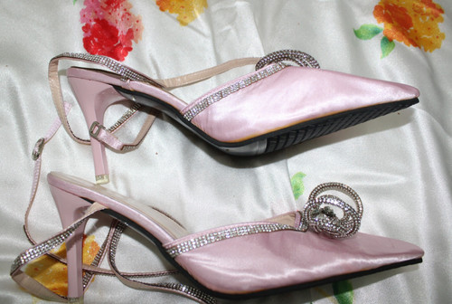 Rosa heels hinten offen und - hinten,