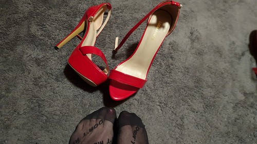 Sexy lack plateau high heels - sexy,